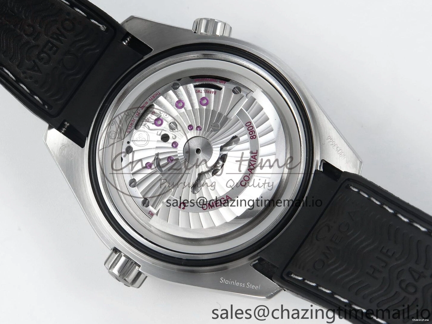 0216 Unisex Seamaster Planet Ocean 600M 43.5mm SS SCF 1:1 Best Edition Black Bezel Black Dial on Black Rubber Strap A8900 Super Clone 7664